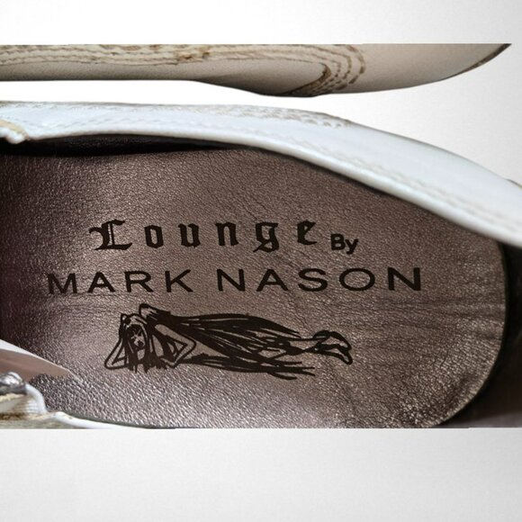 Lounge by Mark Nason Size 9.5 Men's Vintage Leather Loafers Off White - Picture 6 of 11